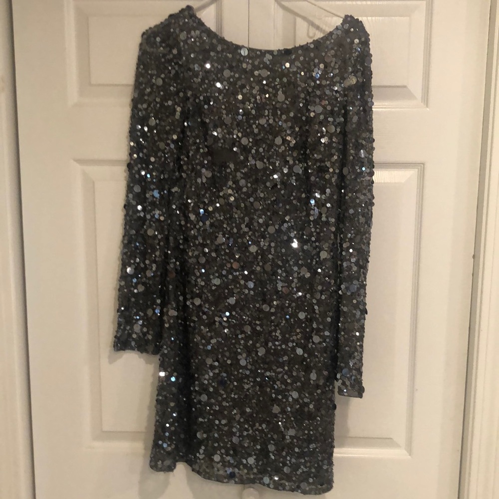 Aidan Mattox silver Sequin Dress